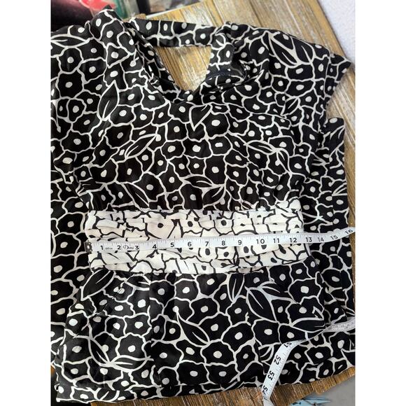 Vintage Jackie Bernard Dress Mid Length Floral Date Night Black White Womens 4 - Picture 10 of 12